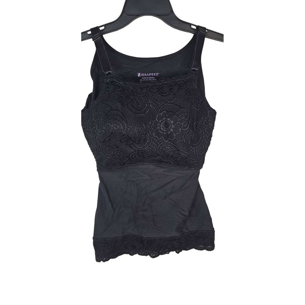 Shapeez Ultimate Lace Cami Shaper Tank Top Black Medium E Made in Canada